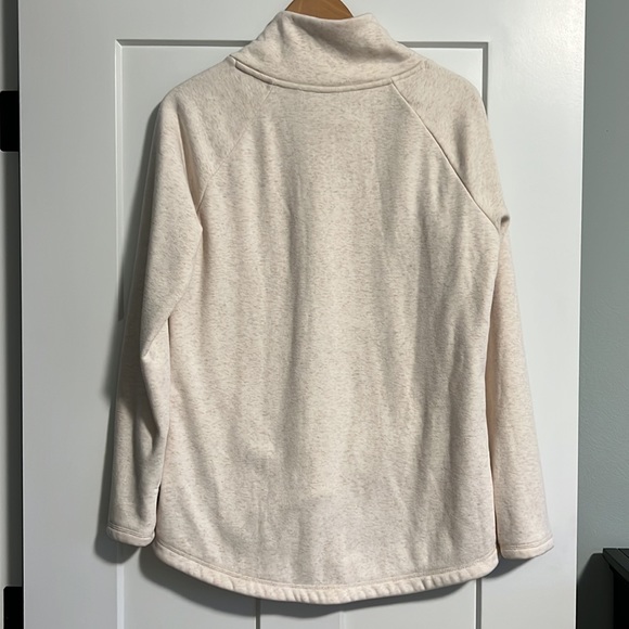 Athleta asymmetric zip sweater sweatshirt medium cream - Picture 6 of 6